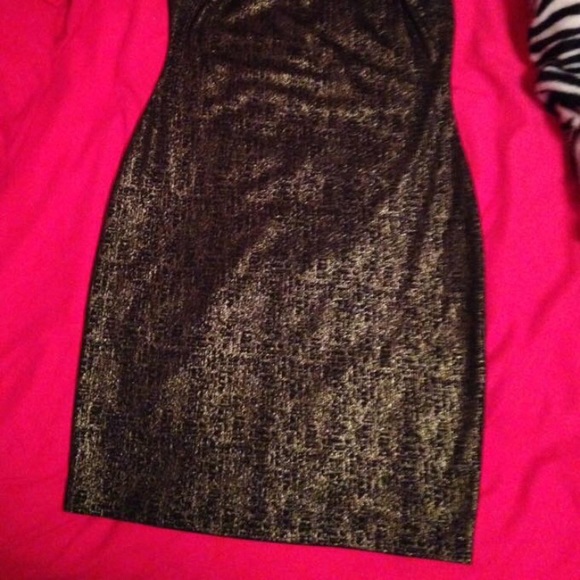 Love...Ady Black & Gold Shimmer Dress, Size L - Picture 2 of 8